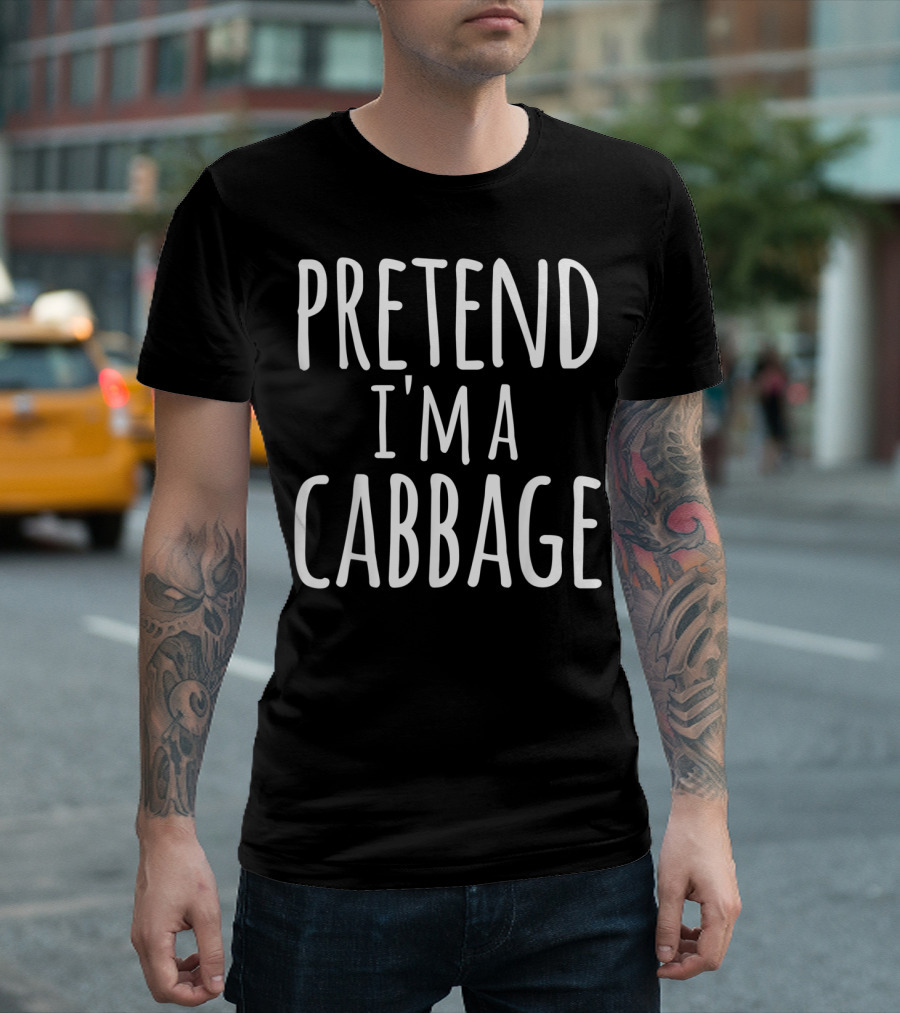Pretend I'm A Cabbage Funny Lazy Halloween T-Shirt