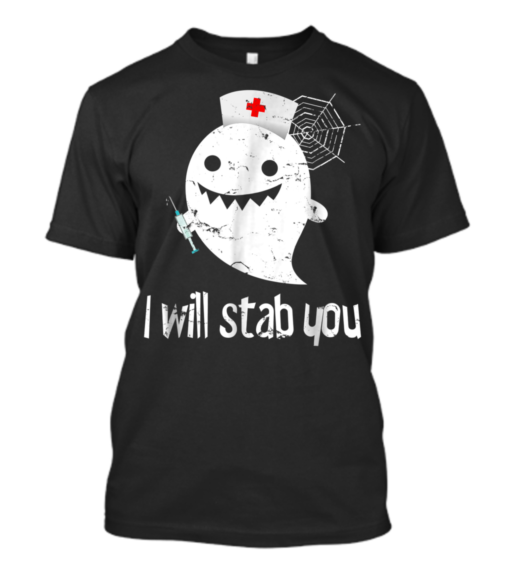 Funny Halloween Nurse Ghost I Will Stab You T-Shirt