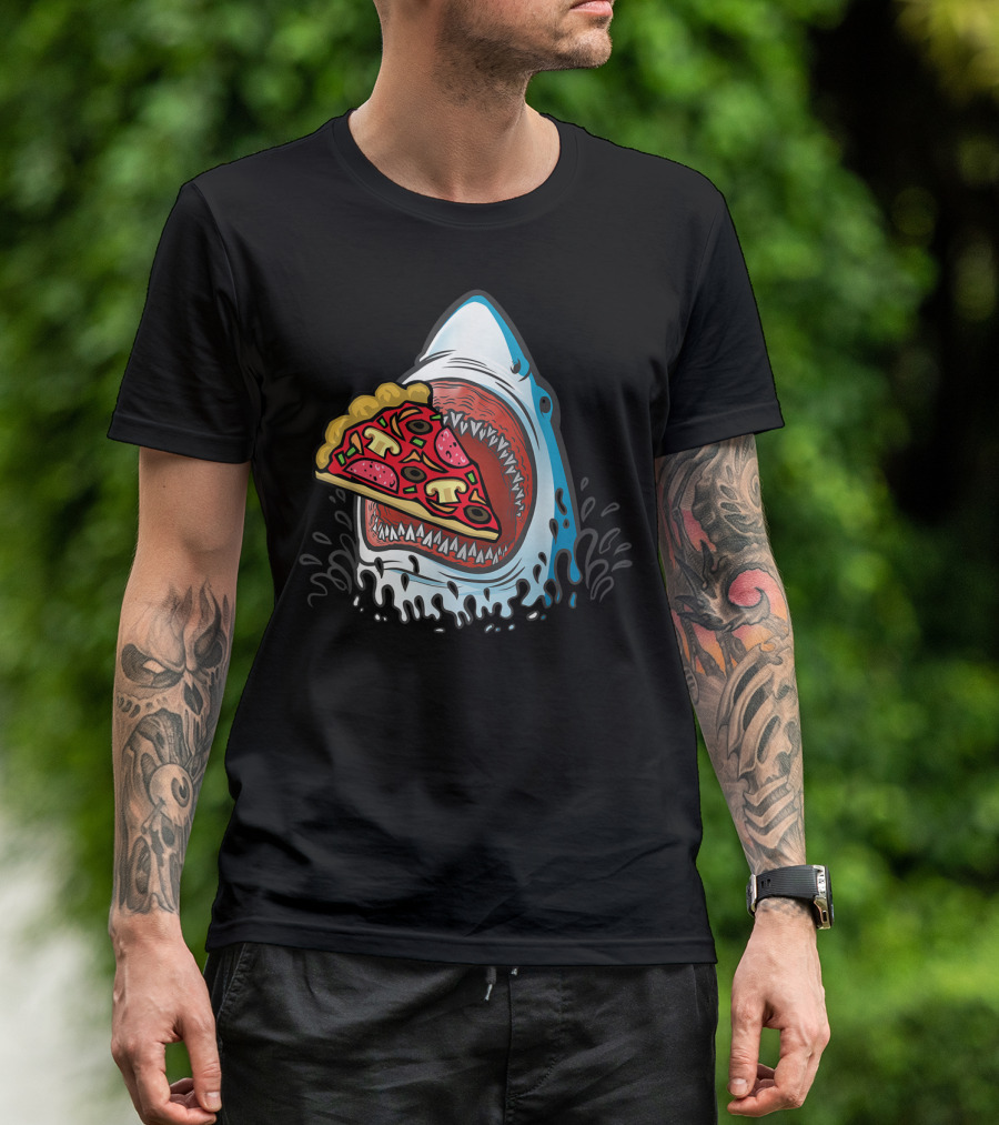 Jawsome Funny Shark Eating Pizza T-Shirt