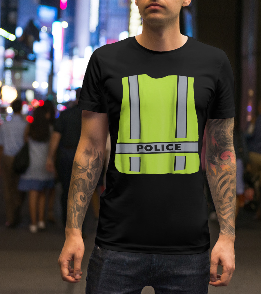 Reflective Police Safety Vest Funny Sheriff Cop Uniform T-Shirt