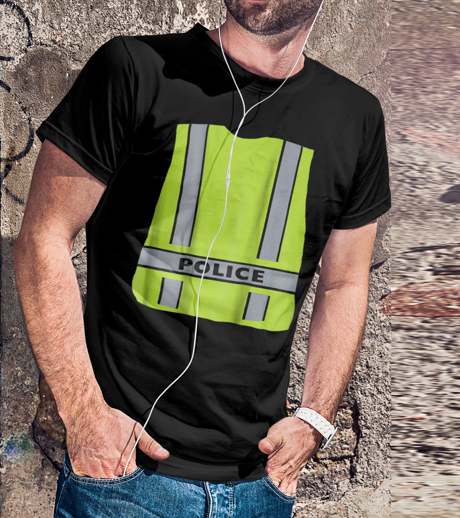 Reflective Police Safety Vest Funny Sheriff Cop Uniform T-Shirt