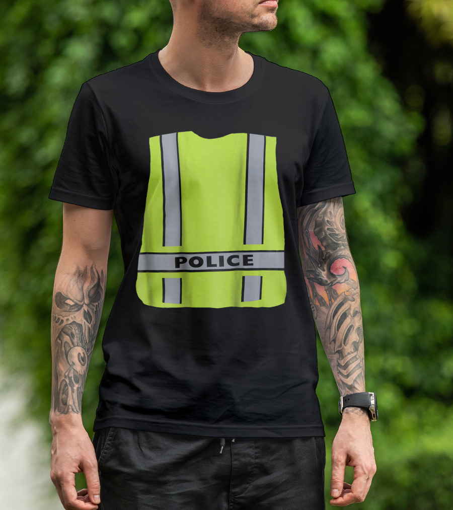 Reflective Police Safety Vest Funny Sheriff Cop Uniform T-Shirt
