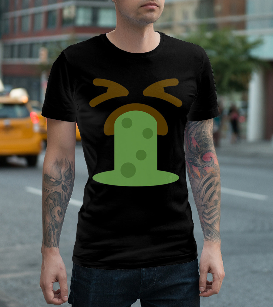 Funny Halloween Vomit Emoji Style Group T-Shirt