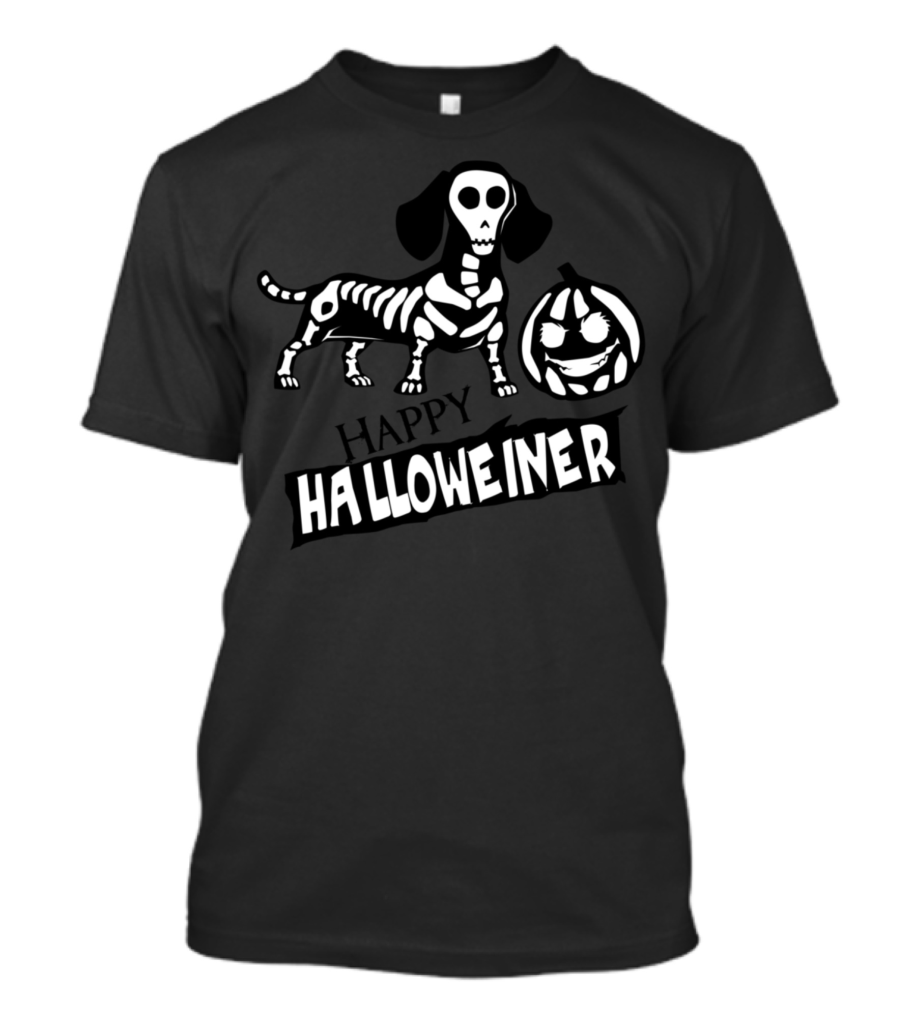 Happy Halloweiner Skeleton Wiener Dog With Pumpkin T-Shirt
