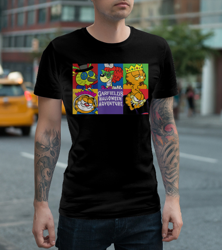 Garfield's Halloween Adventure Costume Collage T-Shirt