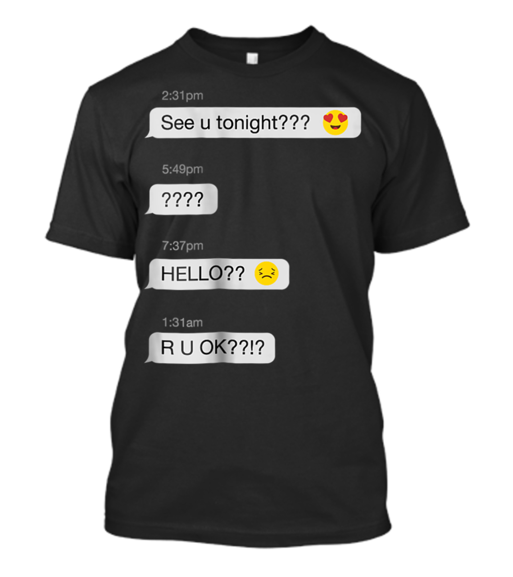 Ghosted Text Message Conversation Emoji Reactions T-Shirt