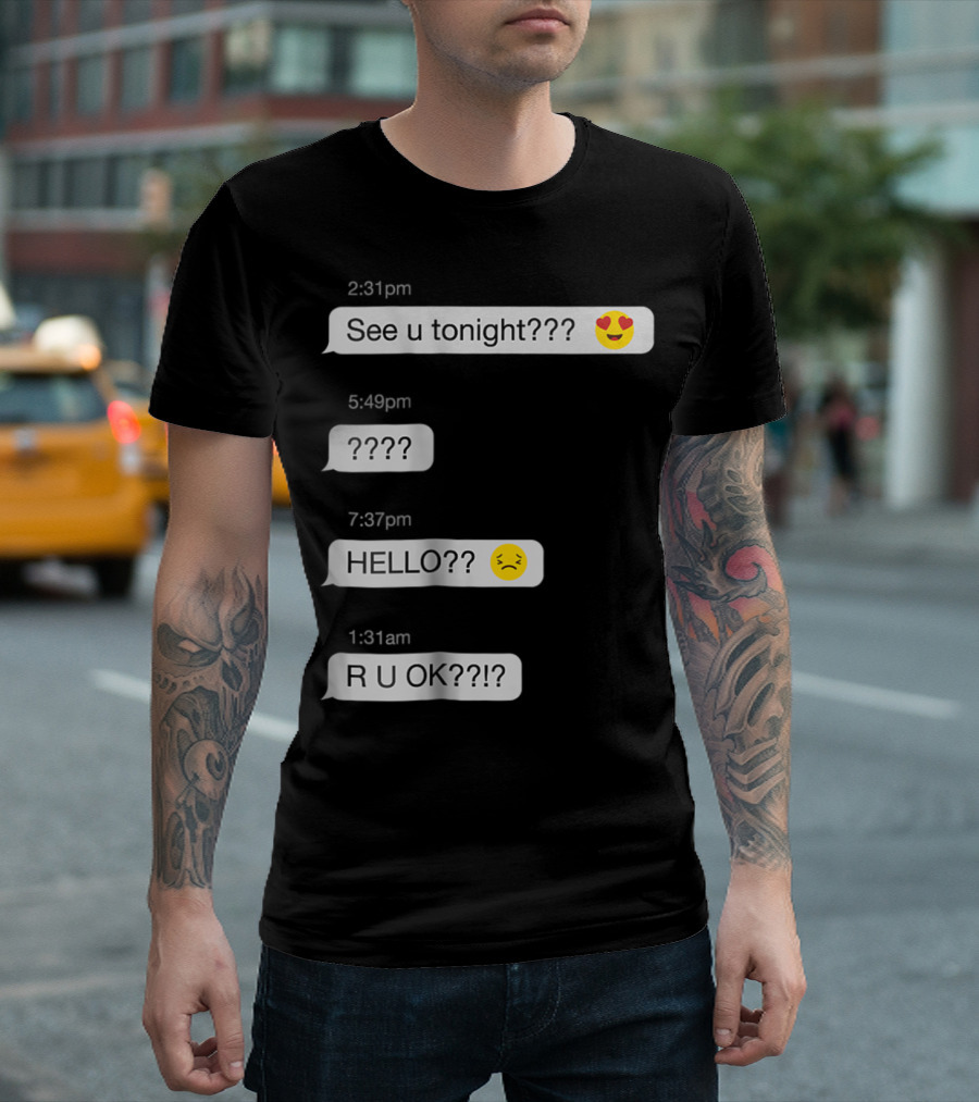 Ghosted Text Message Conversation Emoji Reactions T-Shirt