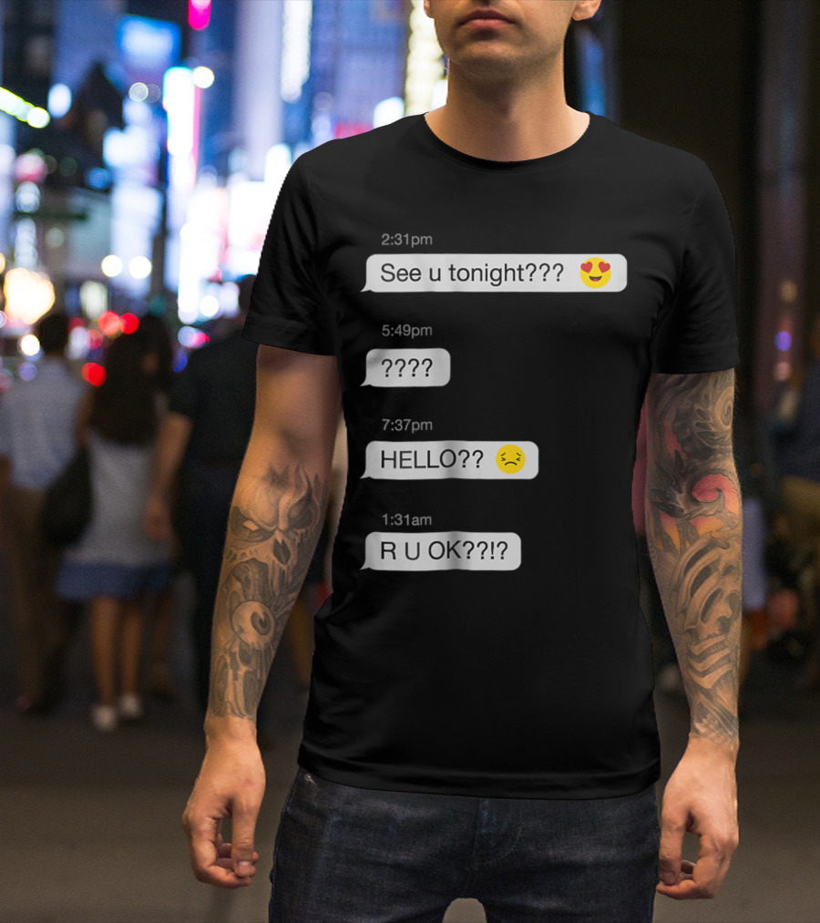 Ghosted Text Message Conversation Emoji Reactions T-Shirt