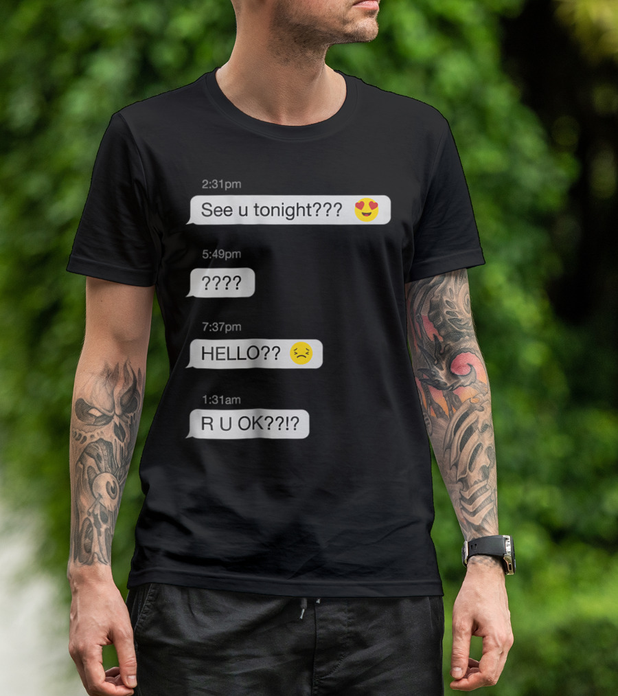 Ghosted Text Message Conversation Emoji Reactions T-Shirt