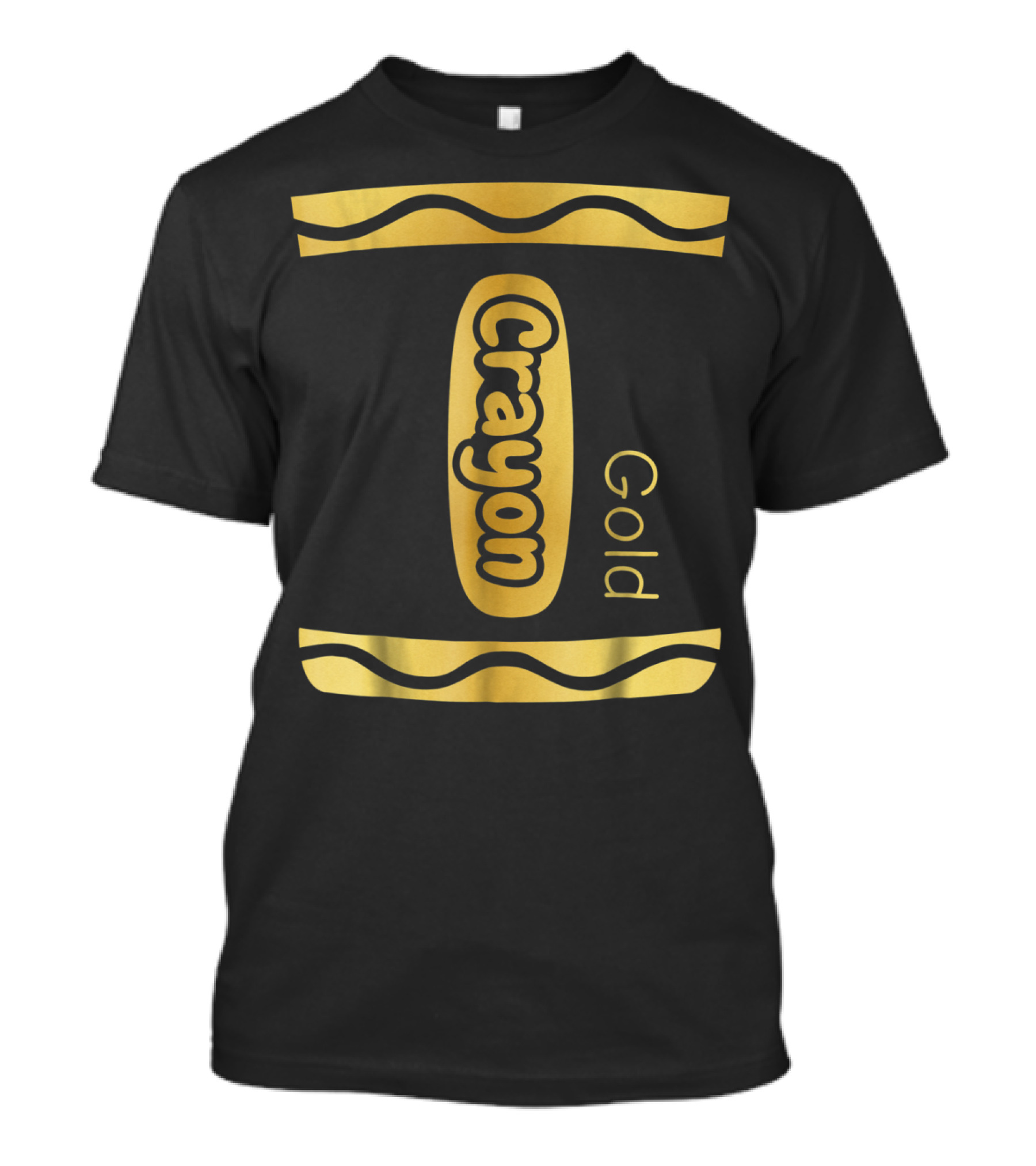 Gold Crayon Halloween Couple Friend Group College Costume T-Shirt