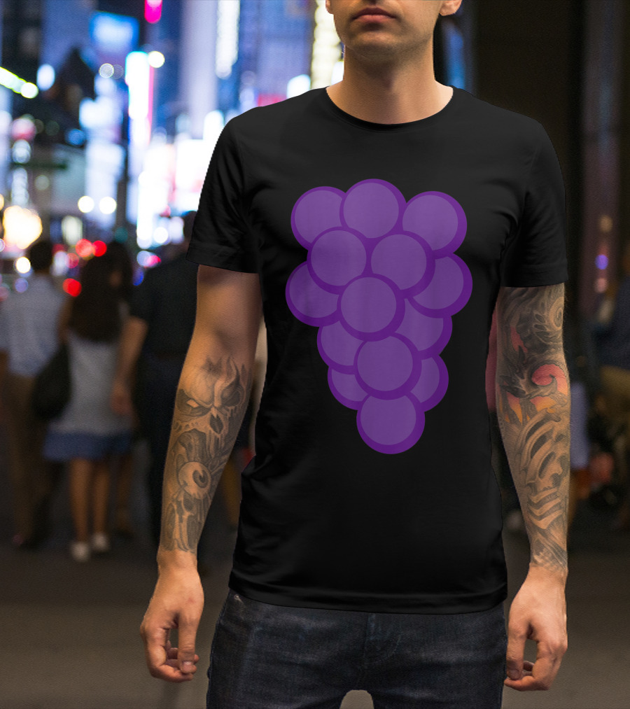 Grapes Funny Fruit Red Wine Halloween Drinking Costume T-Shirt