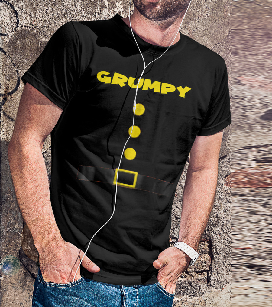Grumpy Dwarf Halloween Costume Belt And Buttons T-Shirt