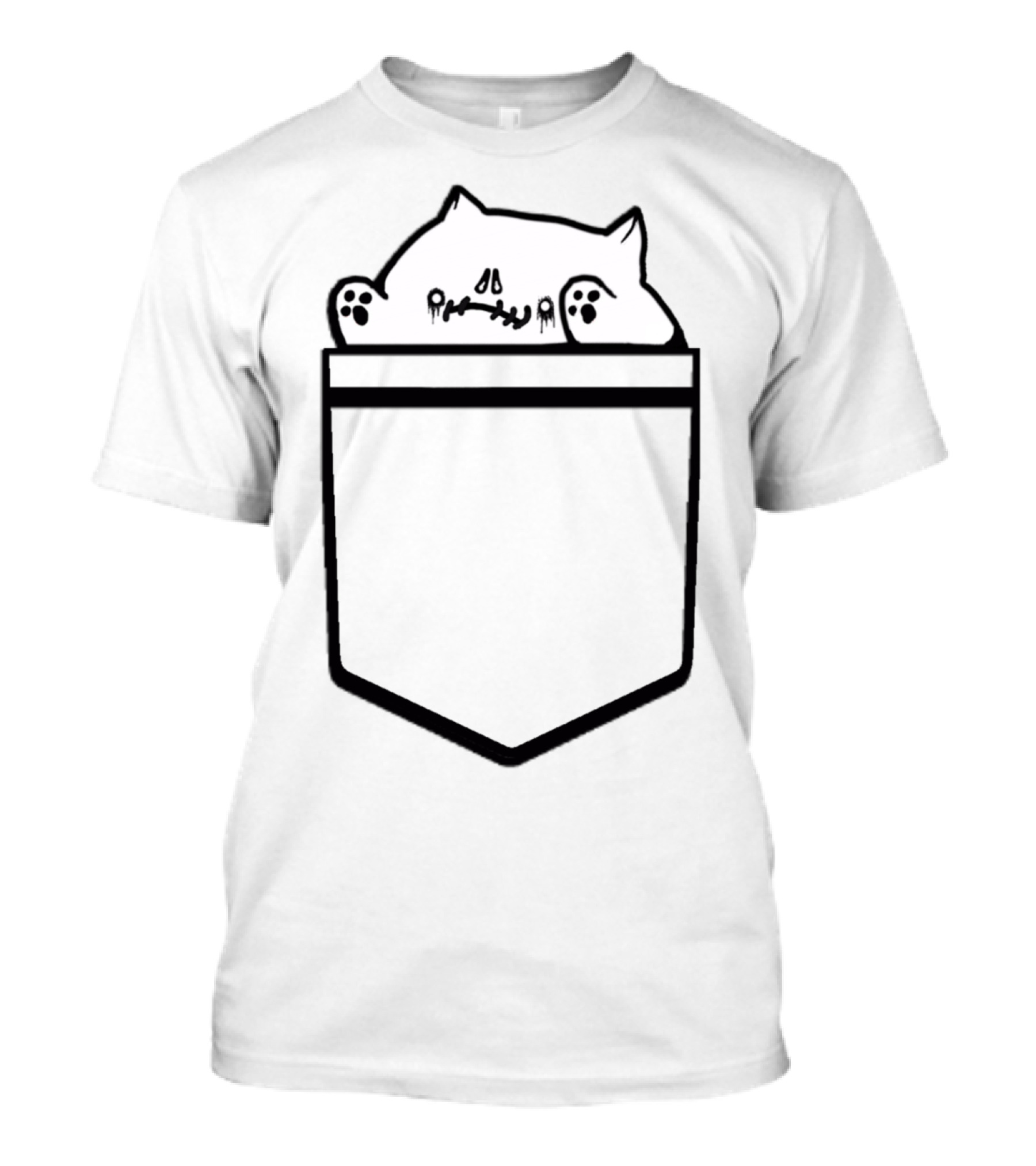 Halloween Horror Cat Pocket Bongo Drummer T-Shirt