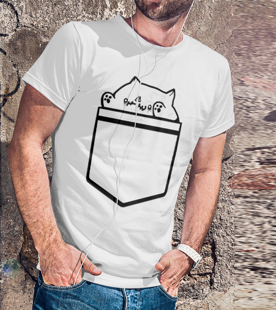Halloween Horror Cat Pocket Bongo Drummer T-Shirt