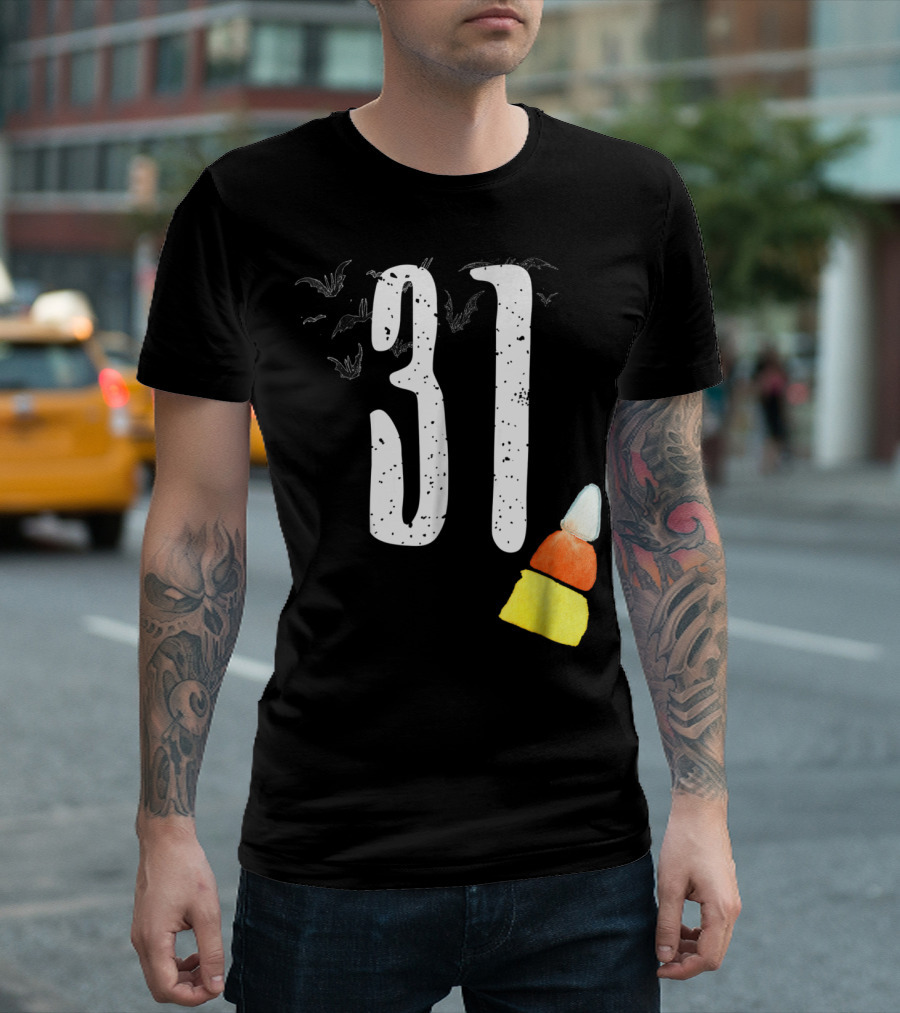 31 Halloween Bats Candy Corn T-Shirt