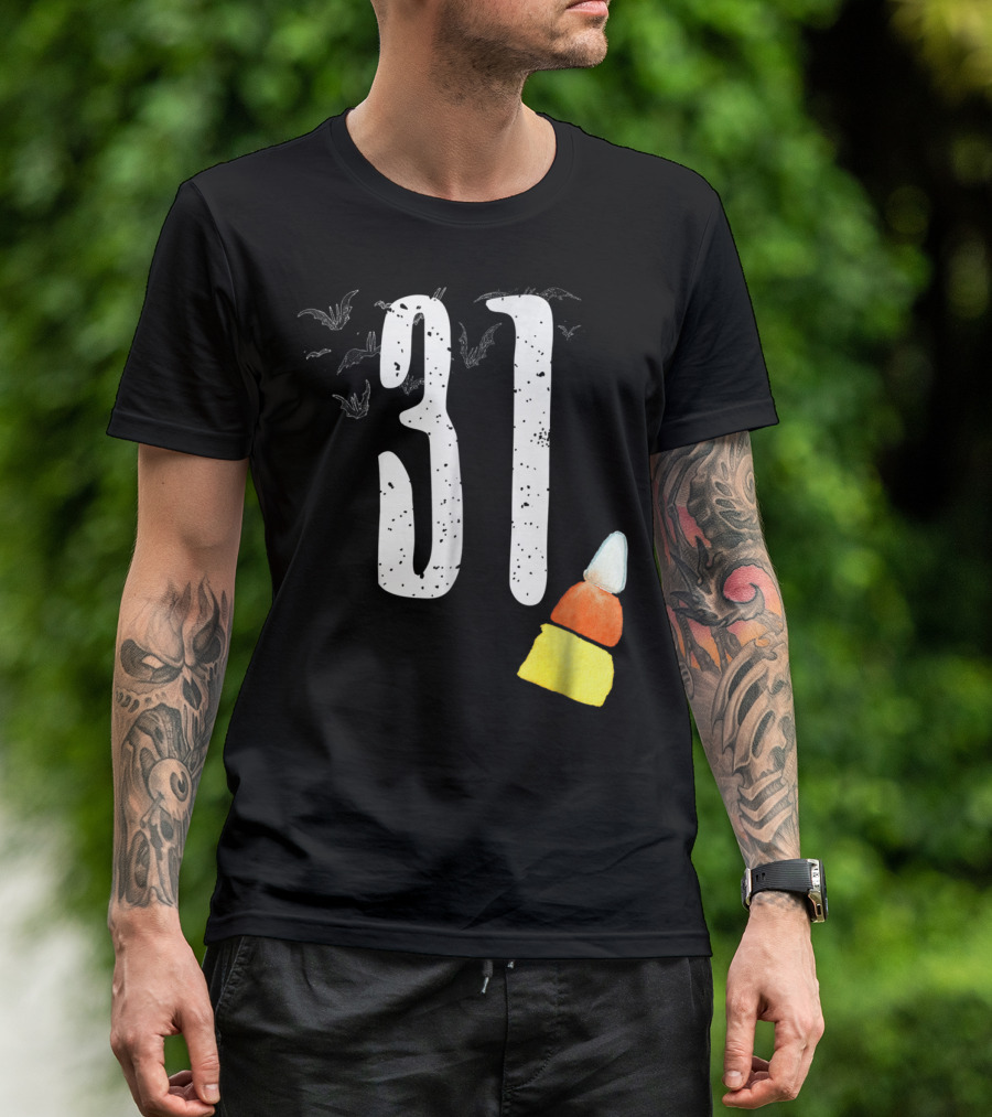 31 Halloween Bats Candy Corn T-Shirt