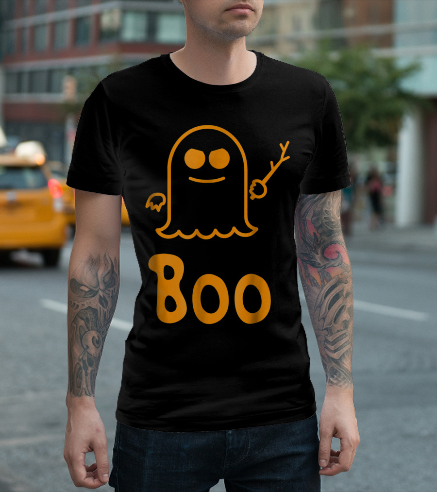 Halloween Boo Spooky Ghost With Branch T-Shirt