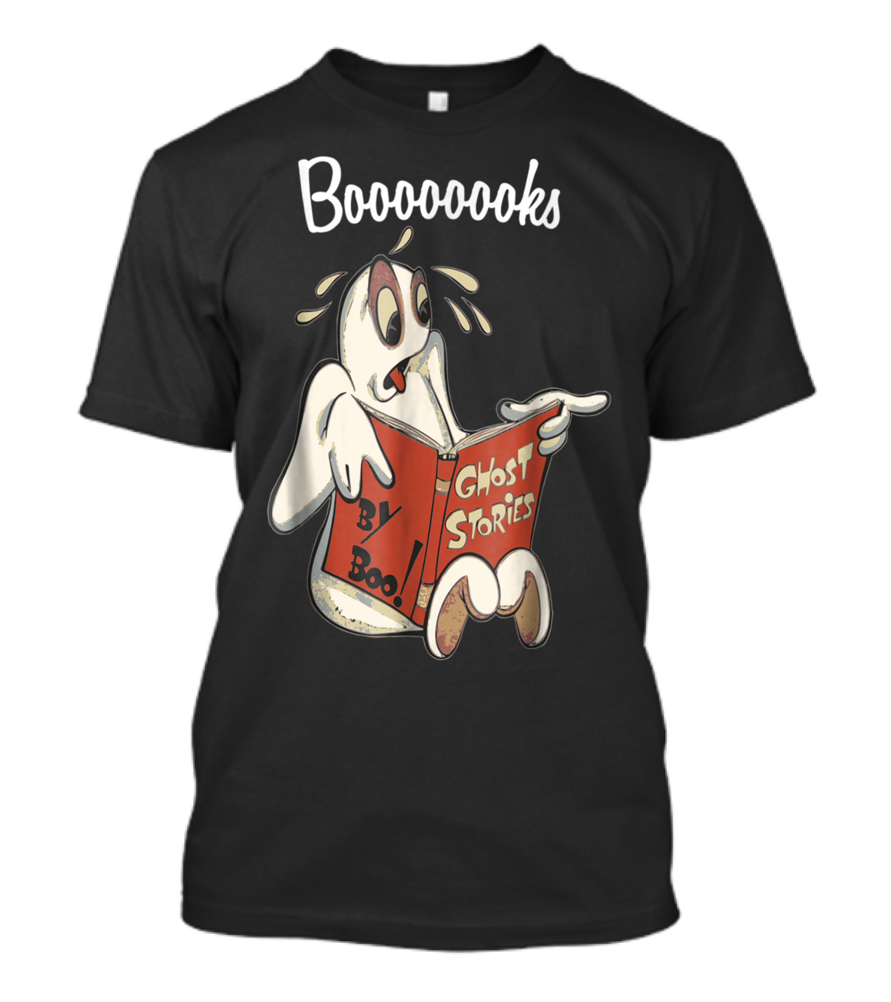 Booooooks Ghost Stories By Boo Funny Book Reading Ghost T-Shirt