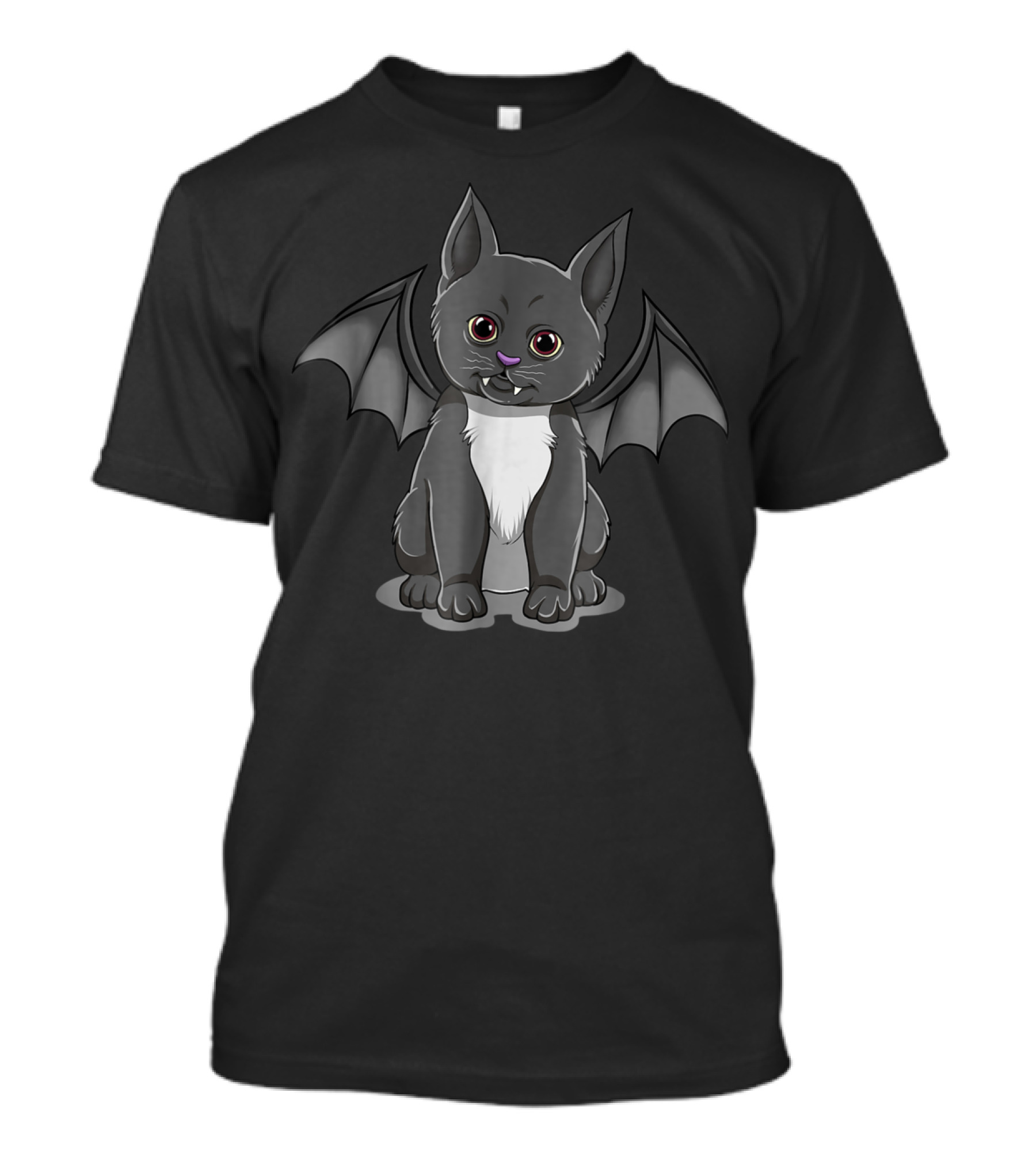 Cute Halloween Kitten Vampire Cat With Bat Wings T-Shirt