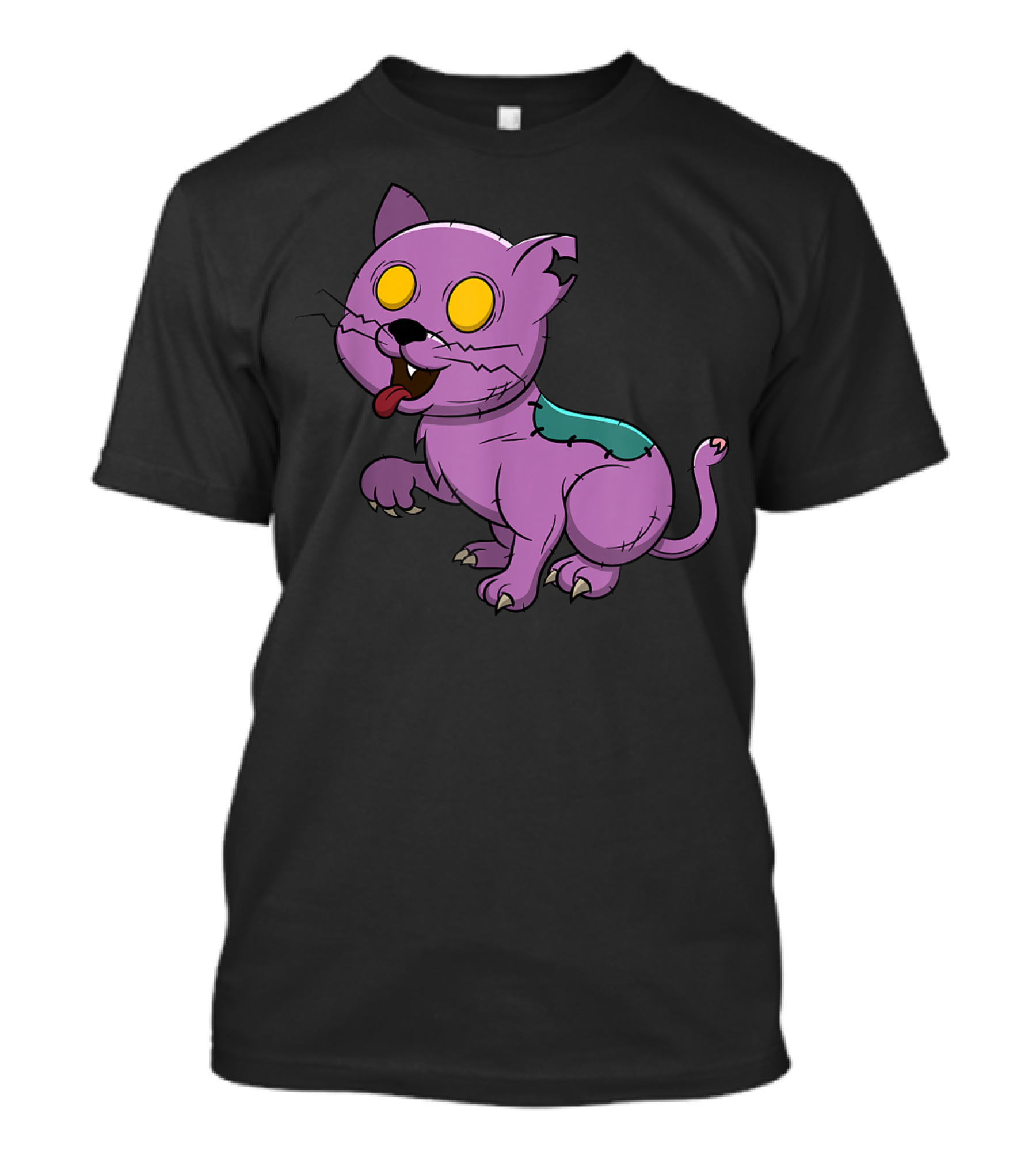 Halloween Cat Zombie Kitten Costume Purple Monster T-Shirt