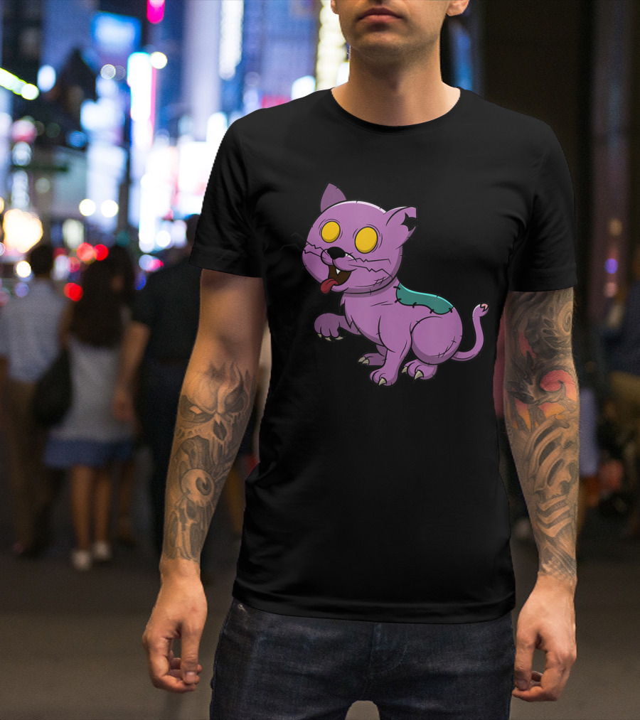 Halloween Cat Zombie Kitten Costume Purple Monster T-Shirt