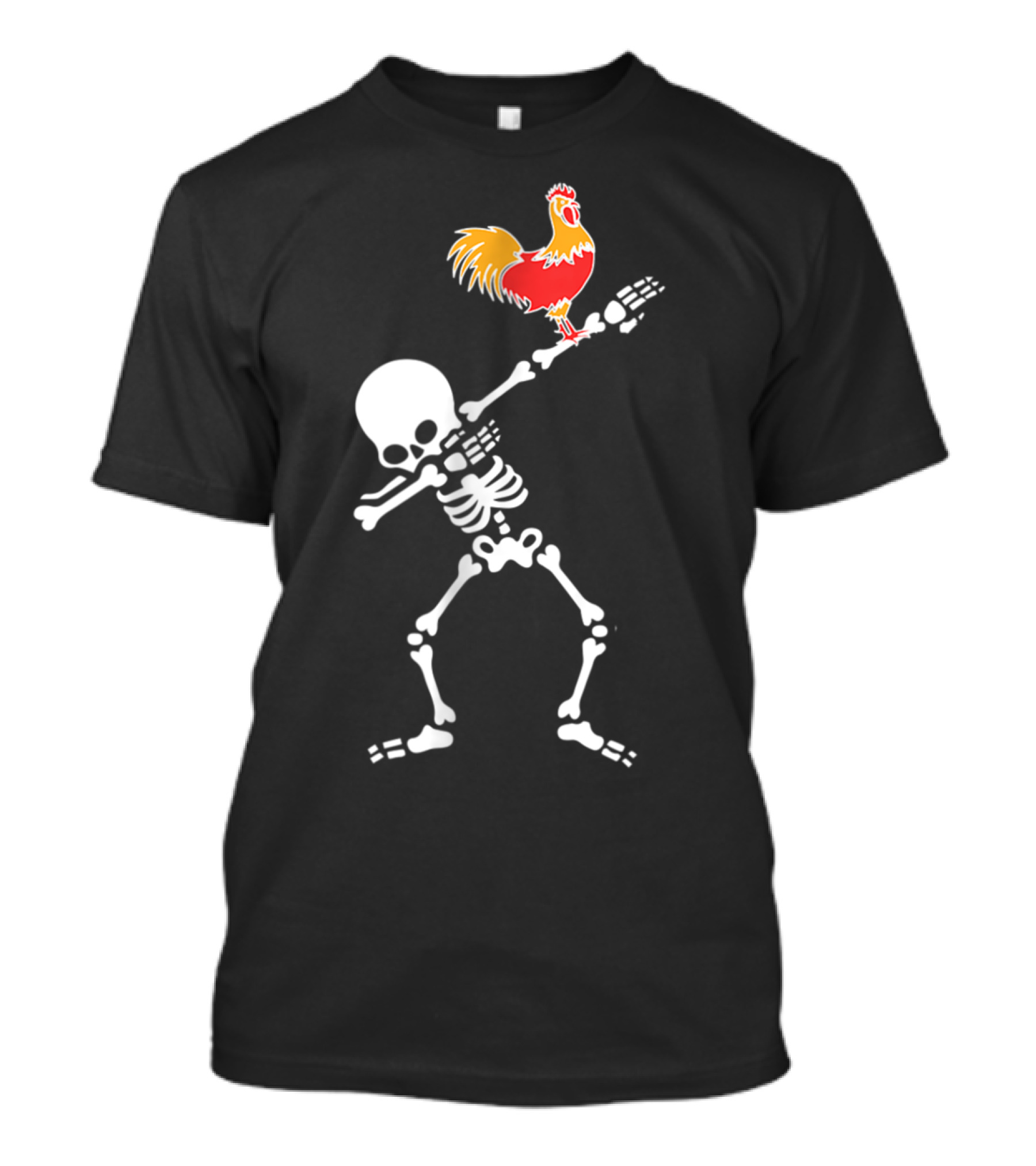 Halloween Skeleton Dabbing With Chicken T-Shirt