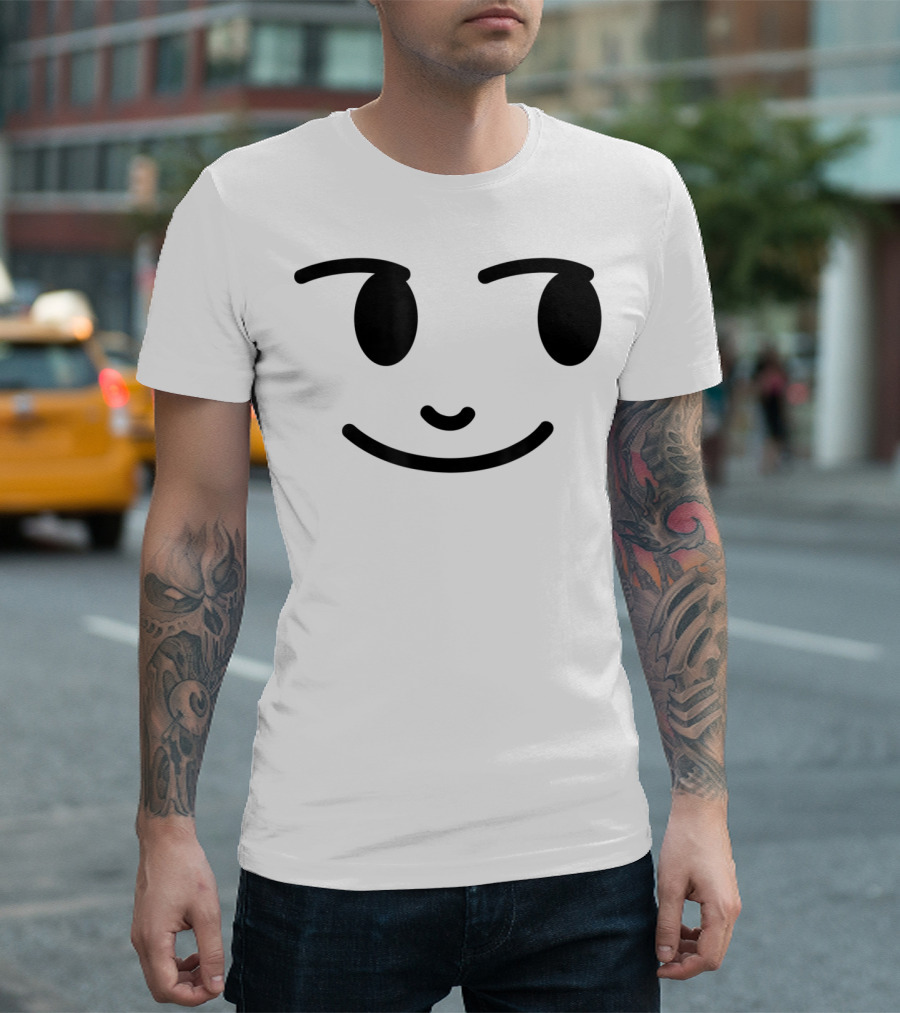 Halloween Emojis Creepy Smirking Moon Face T-Shirt