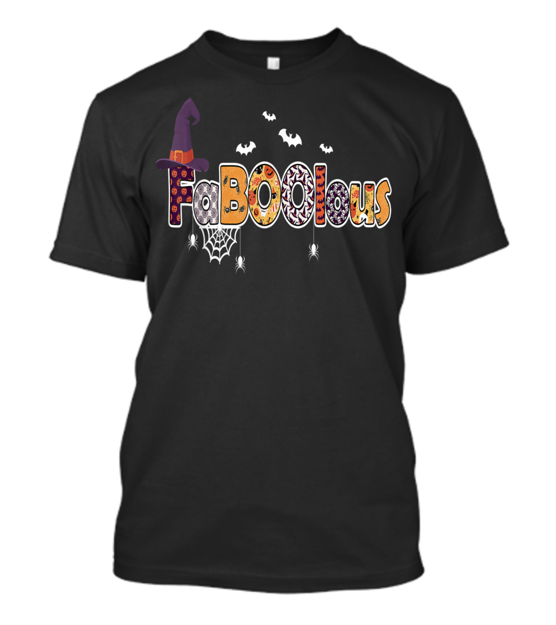 FaBOOulous Halloween Witches Hat Bats And Spiders T-Shirt