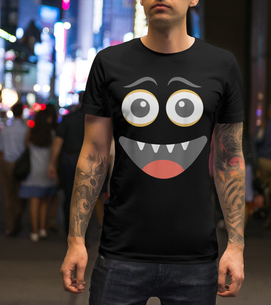 Halloween Happy Monster Face With Emoticon Smile T-Shirt