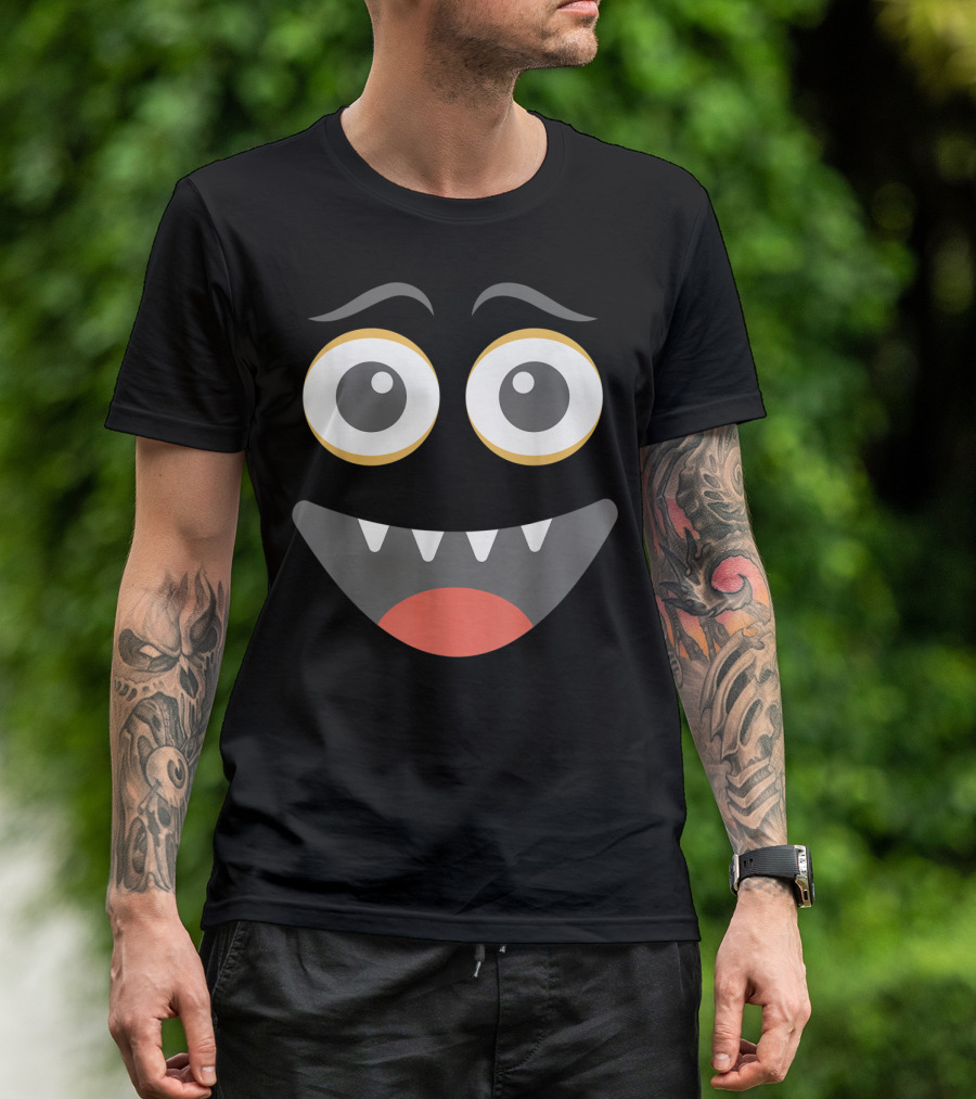 Halloween Happy Monster Face With Emoticon Smile T-Shirt