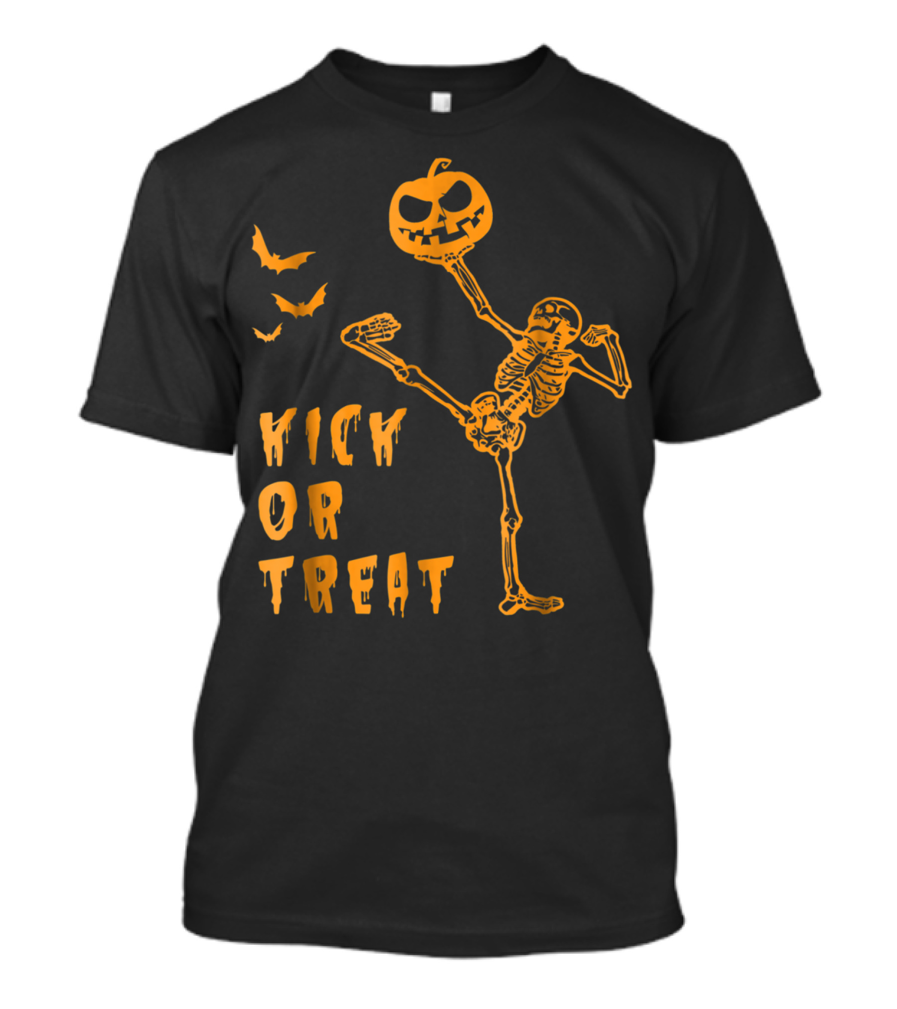 Halloween Kick Or Treat Martial Art Taekwondo Karate Kungfu Skeleton T-Shirt