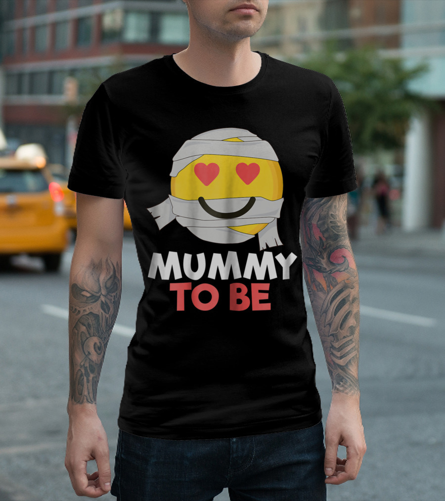 Mummy Emoji Halloween Mummy To Be Pregnancy T-Shirt