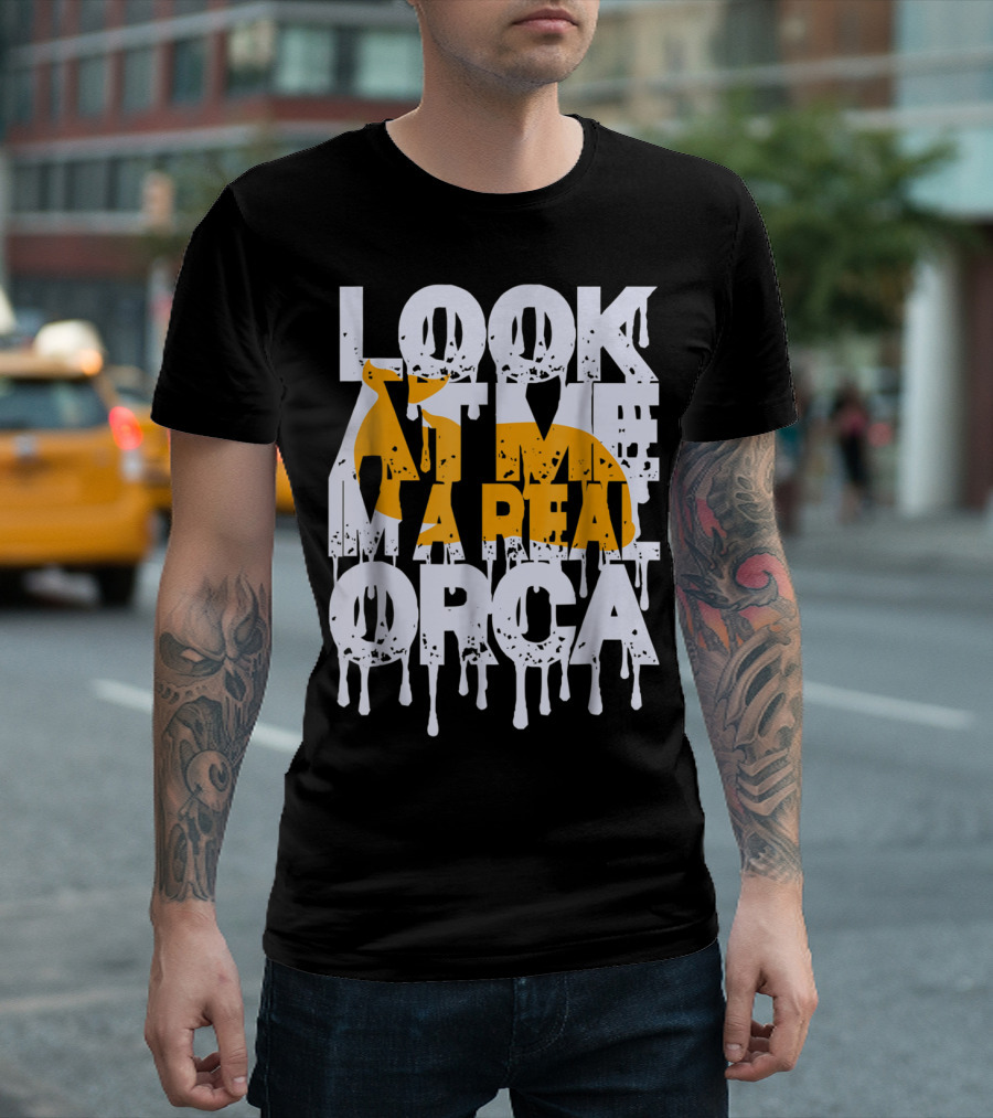 LOOK AT ME I'M A REAL ORCA Halloween Orca Costume Easy Animal T-Shirt