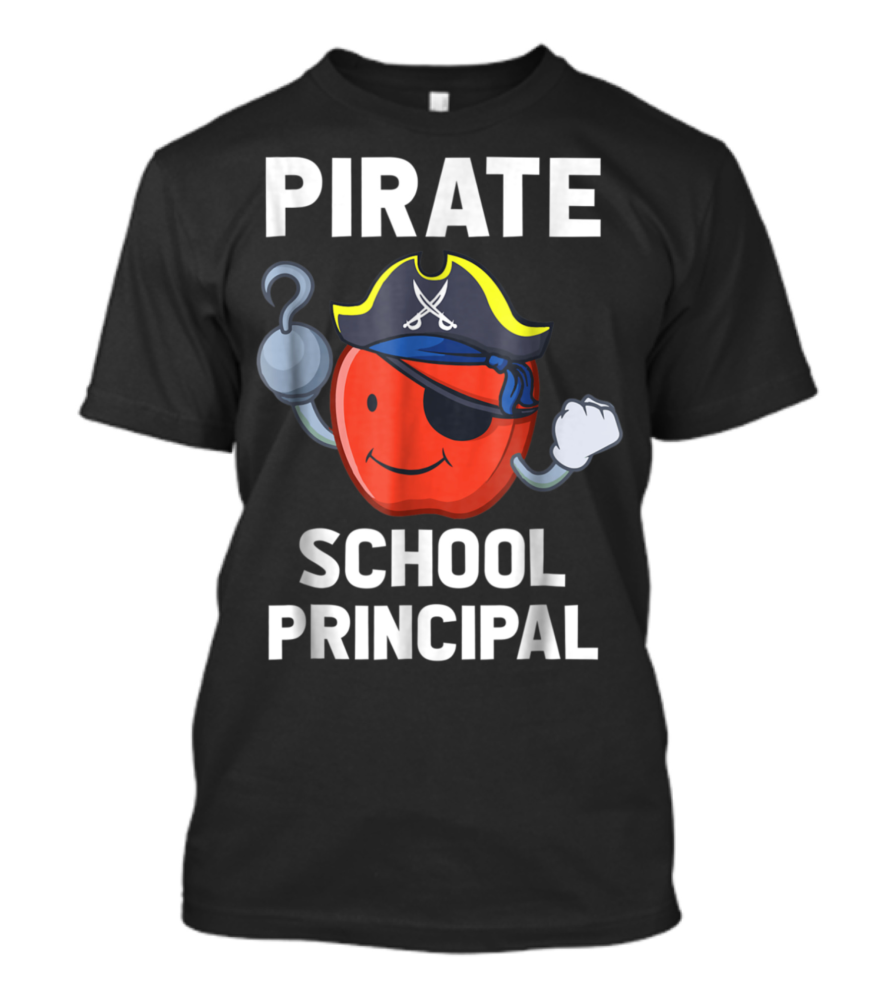 Pirate School Principal Halloween Apple With Hook And Eyepatch T-Shirt