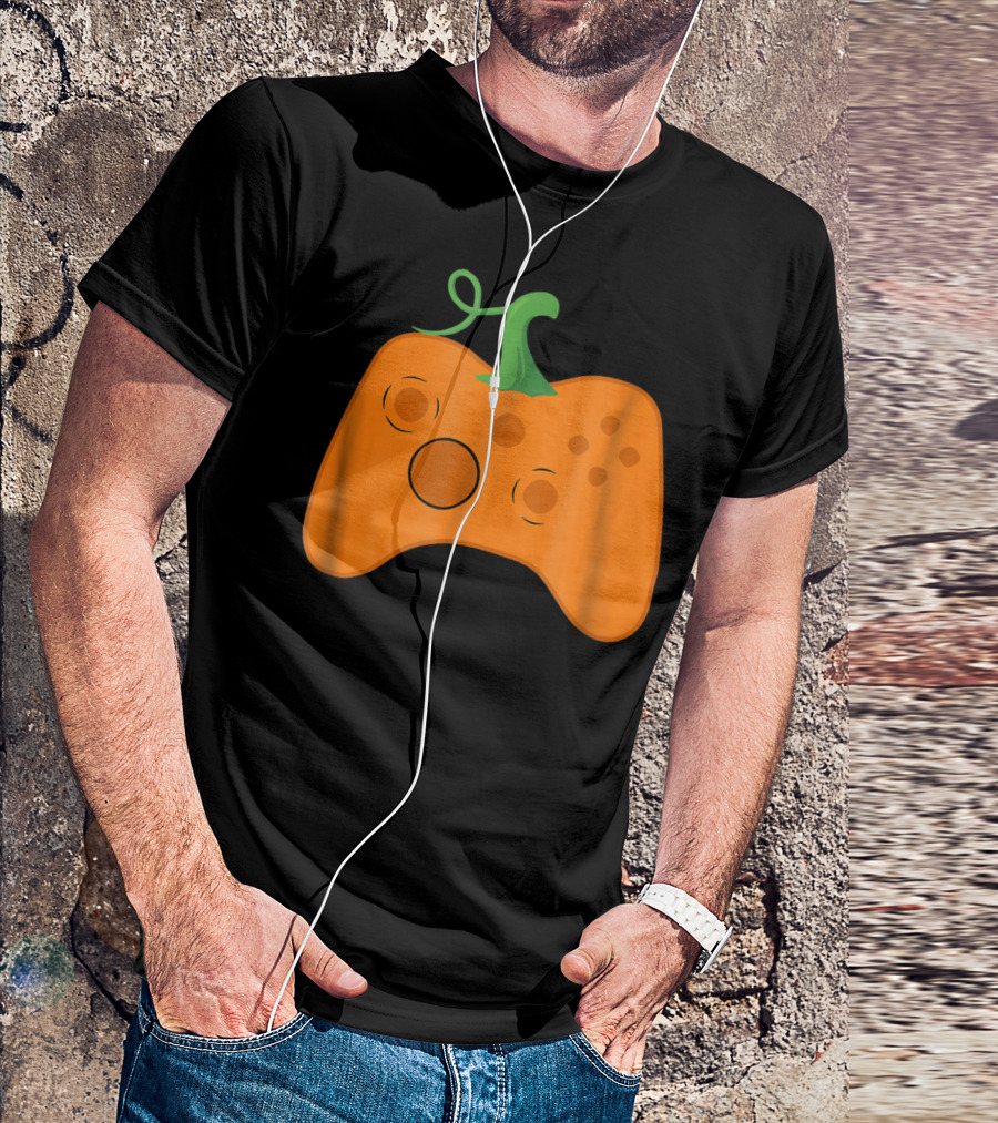 Halloween Pumpkin Gamer Video Game Party Controller T-Shirt