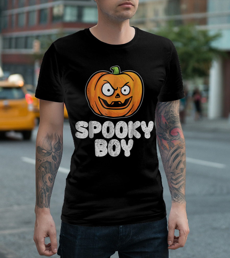 Spooky Boy Halloween Pumpkin Funny Scary T-Shirt