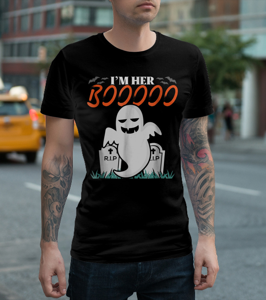 I'm Her Boo Halloween Ghost Couple R.I.P Tombstones T-Shirt