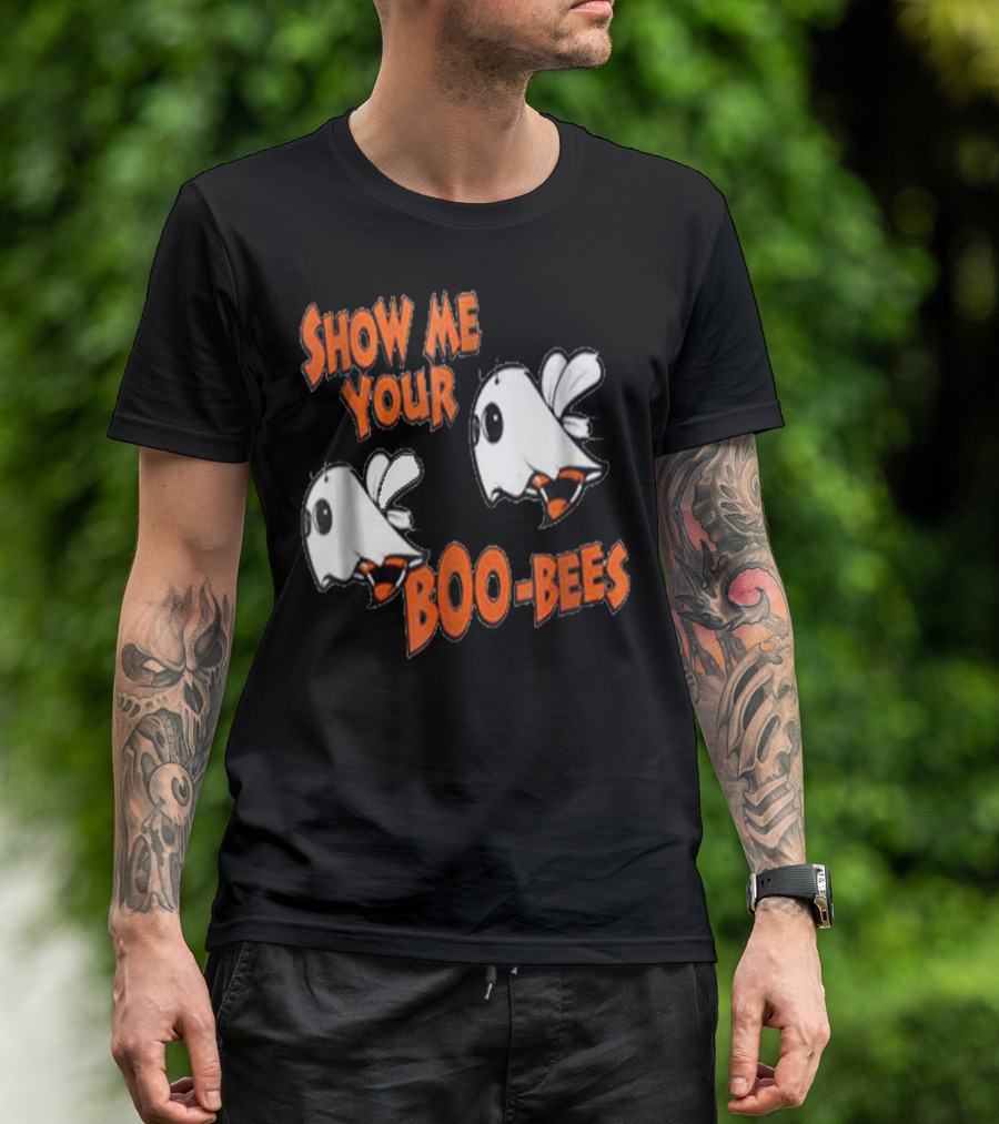 Show Me Your Boo Bees Halloween Ghosts And Bees Playful Phrase T-Shirt