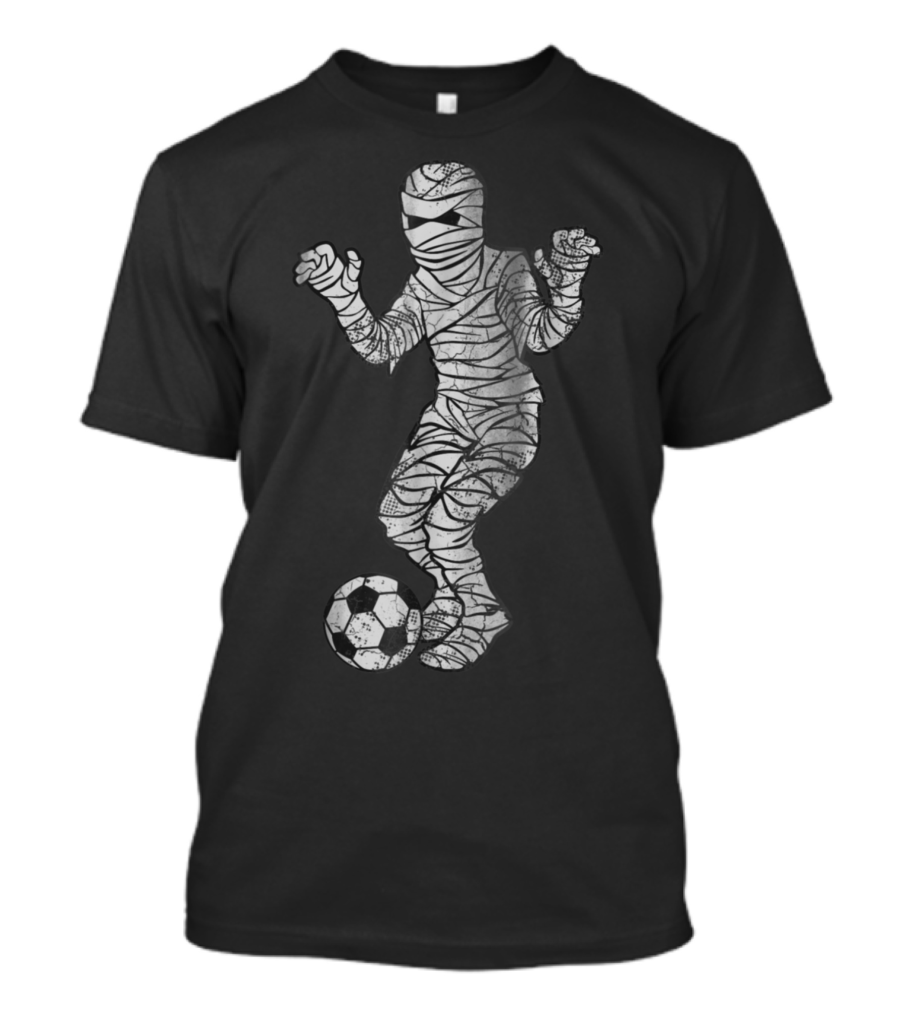 Halloween Soccer Mummy Player Dribbling Ball T-Shirt