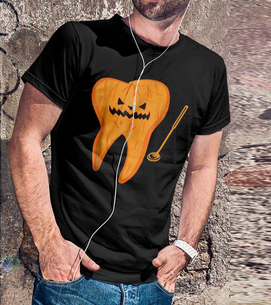 Halloween Spooky Dentist Scary Dental Jack-O'-Lantern Tooth T-Shirt