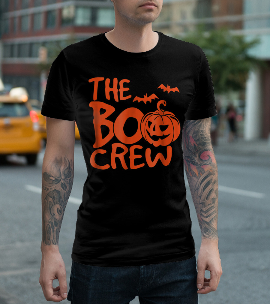 The Boo Crew Halloween Pumpkin Bats T-Shirt