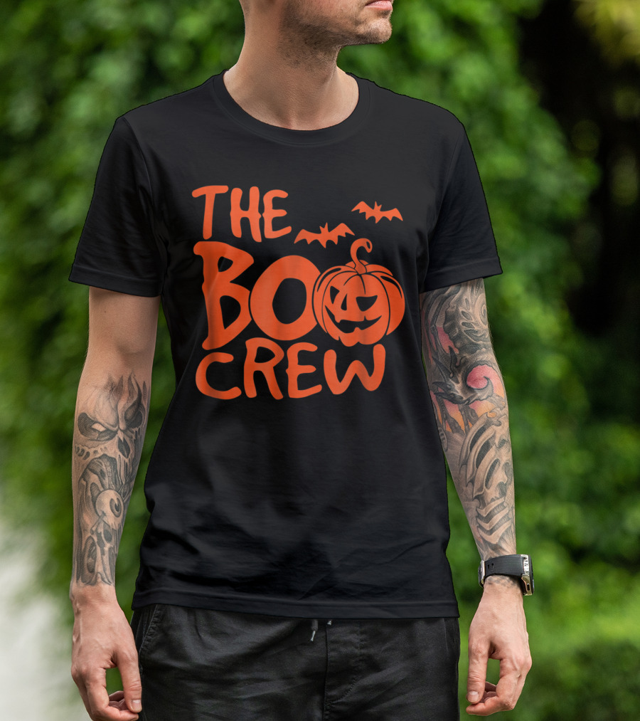 The Boo Crew Halloween Pumpkin Bats T-Shirt
