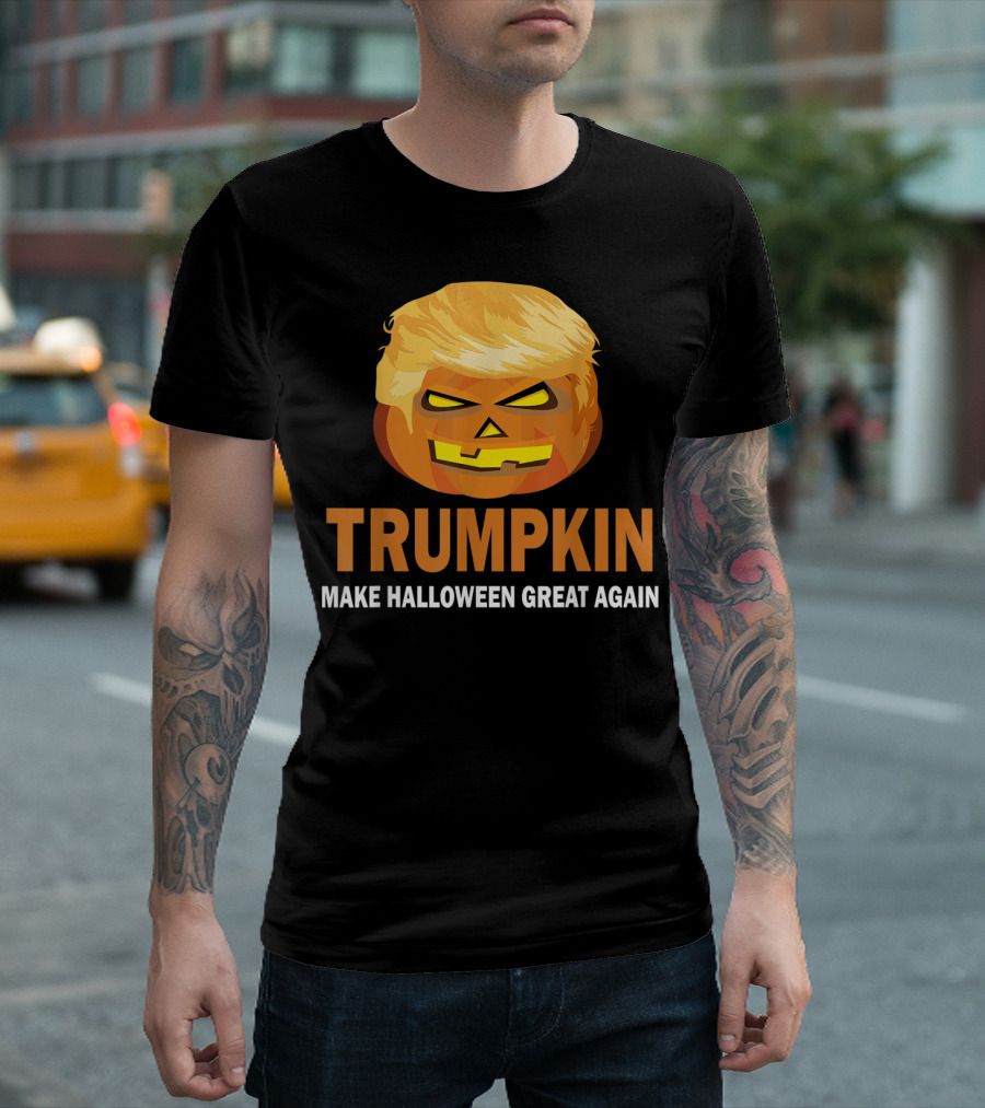 Halloween Trumpkin Make Halloween Great Again Funny Pumpkin Face T-Shirt
