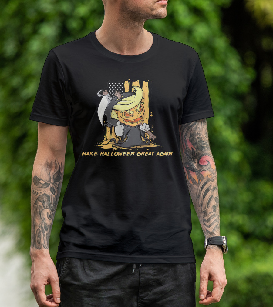 Make Halloween Great Again Trumpkin Reaper With Scythe Holiday T-Shirt