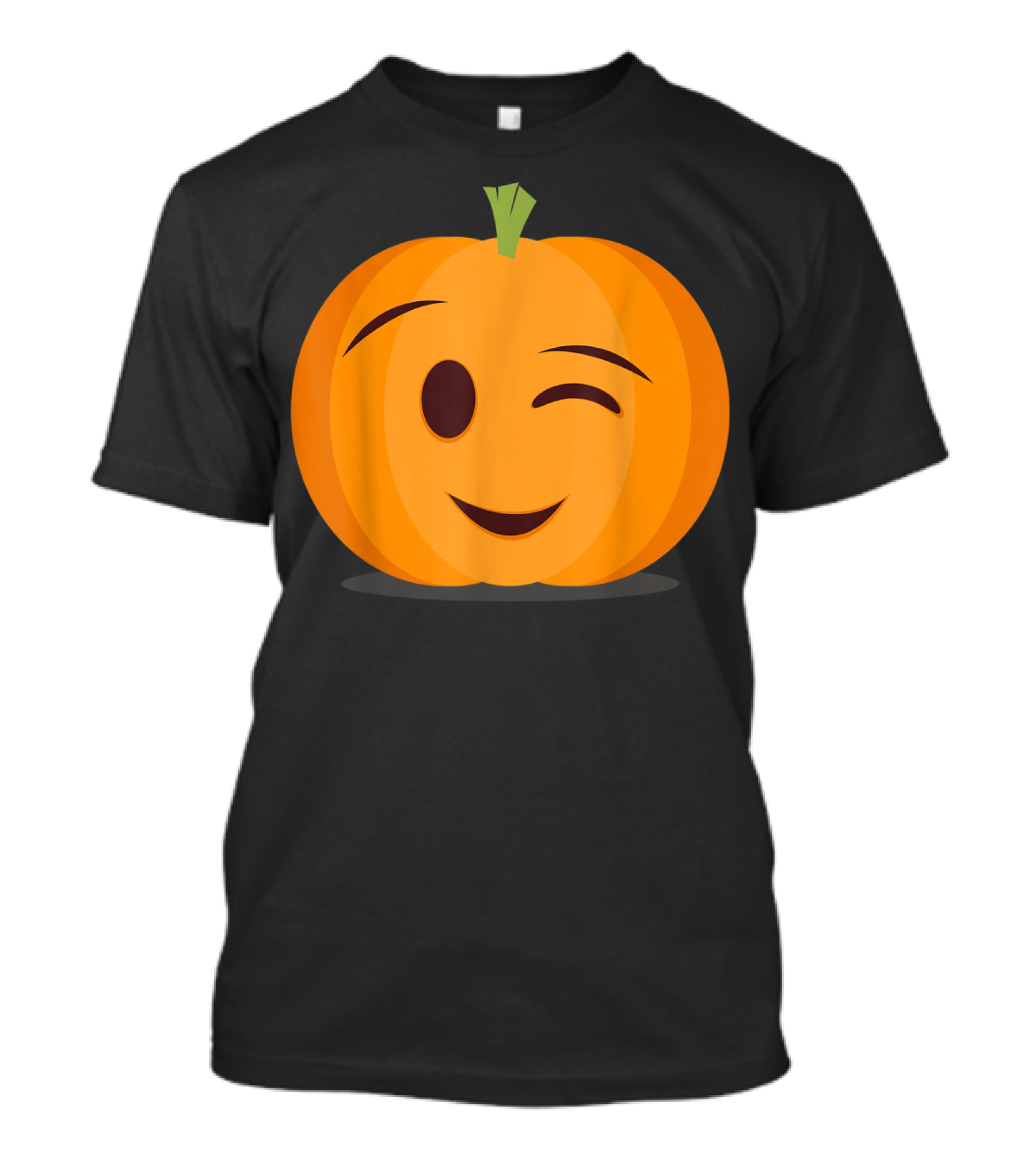 Halloween Winking Emoji Pumpkin Face T-Shirt