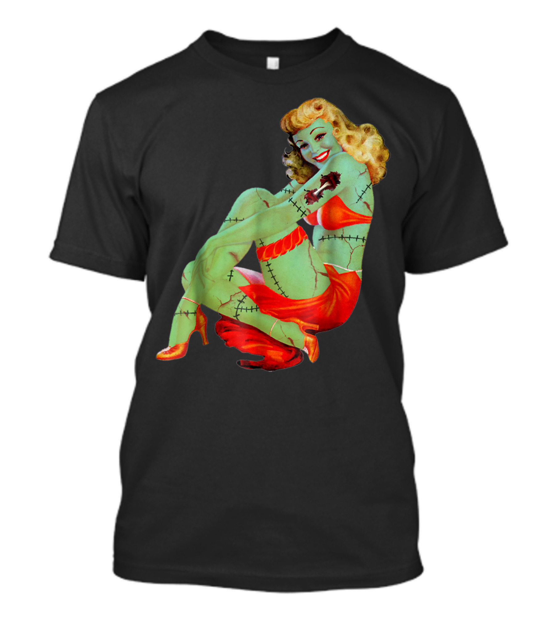 Halloween Pin Up Zombie Girl Apocalypse Cute T-Shirt
