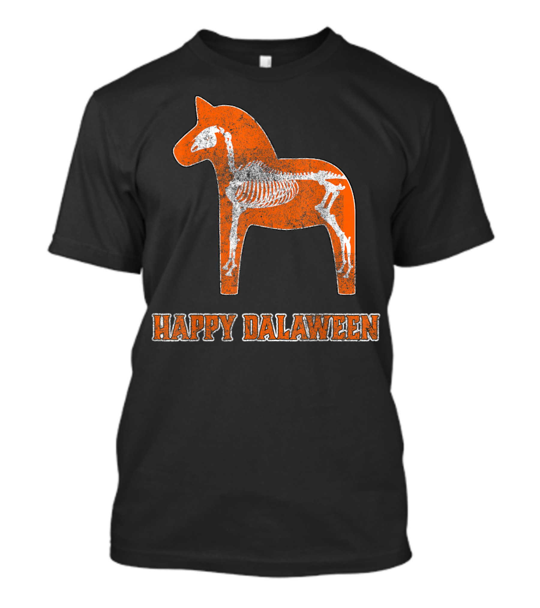 Happy Dalaween Halloween Scary Skeleton Dala Horse T-Shirt