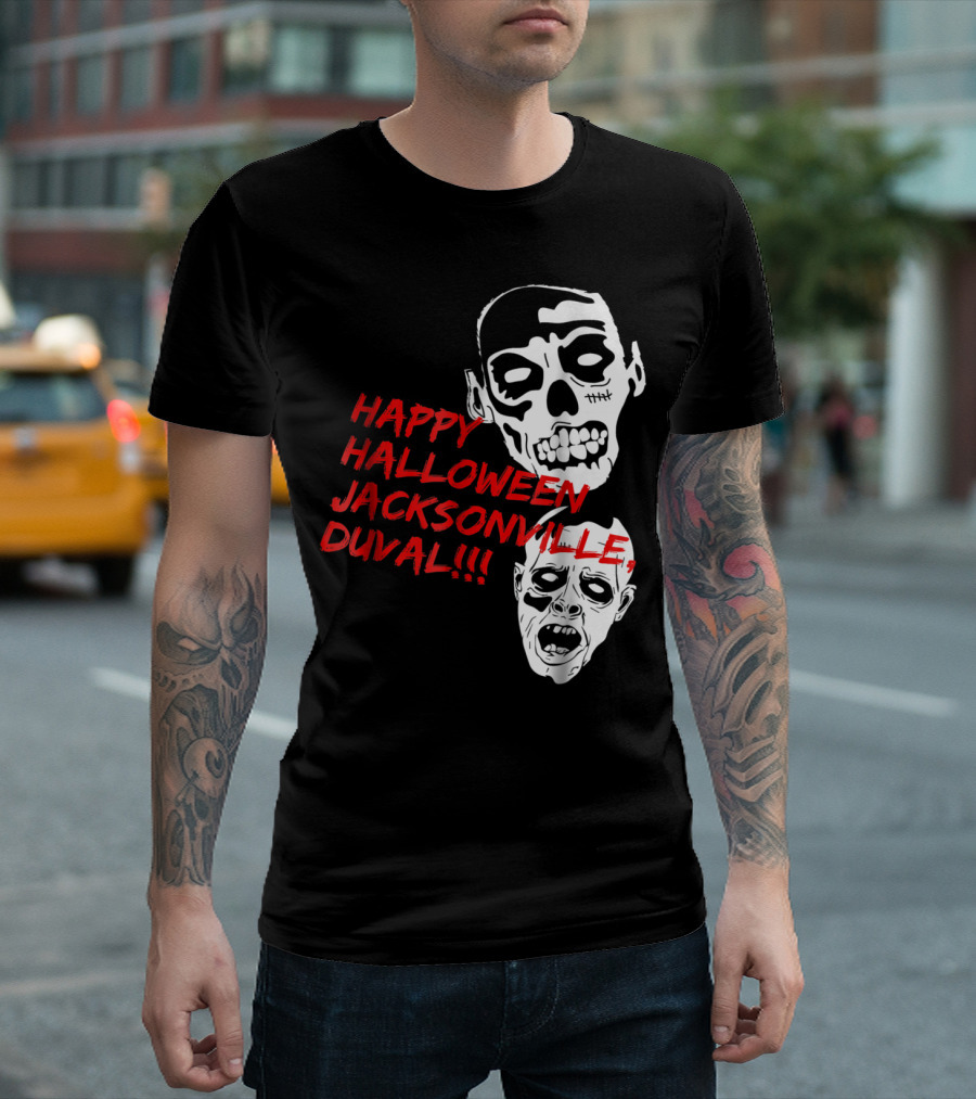 Happy Halloween Jacksonville Duval Skulls T-Shirt