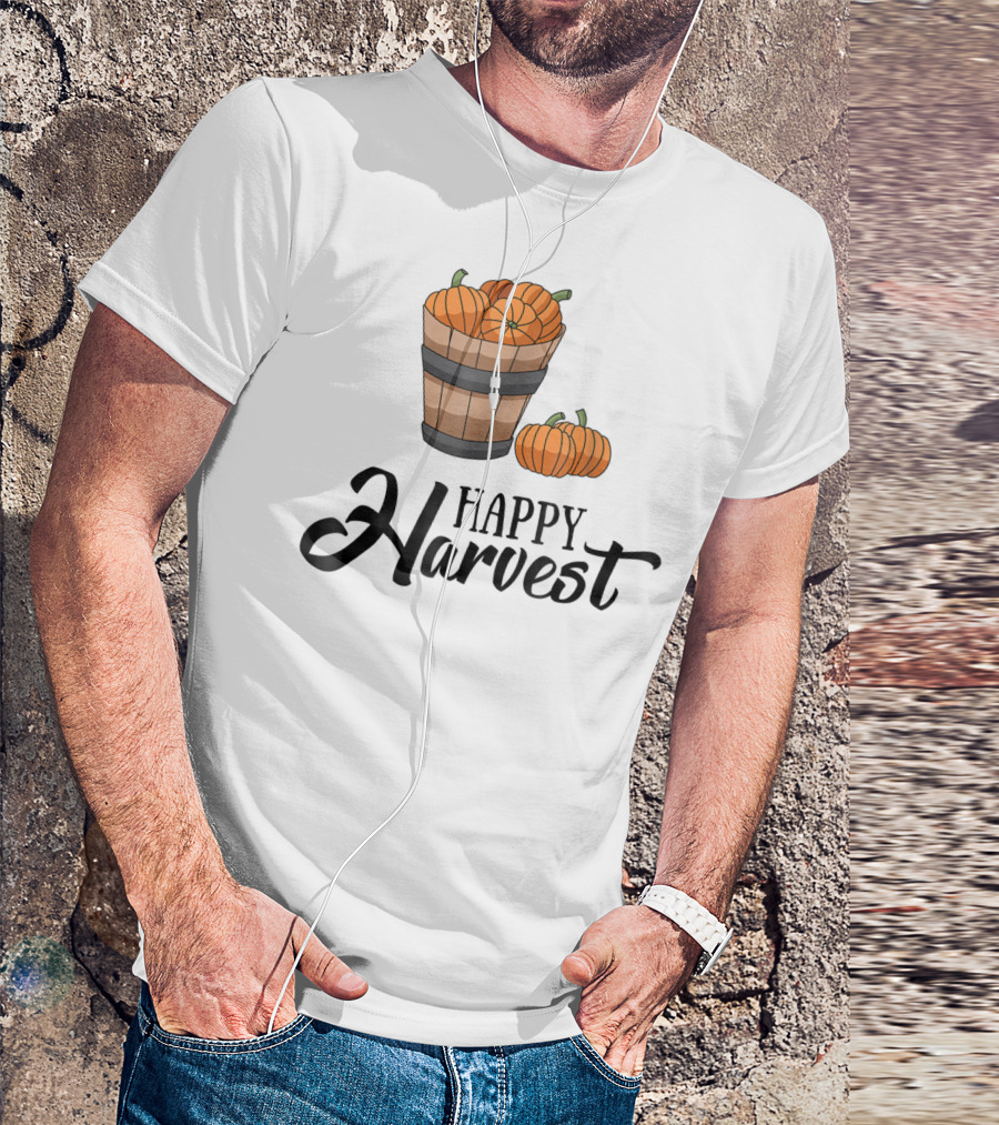 Happy Harvest Pumpkins In Basket T-Shirt