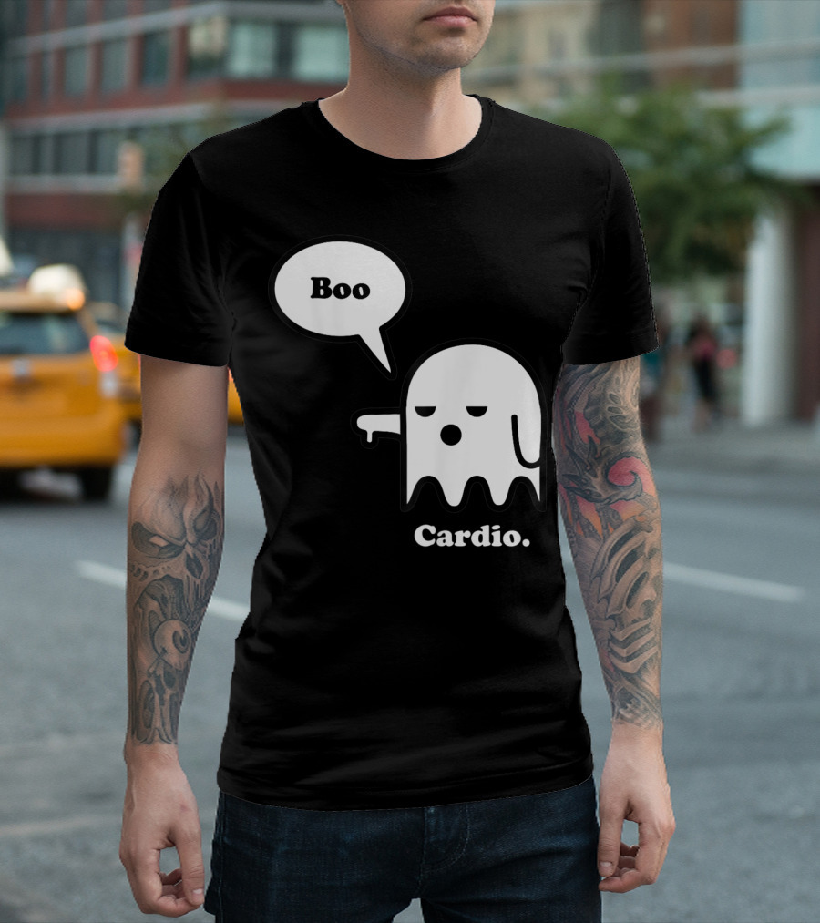 Halloween Ghost Boo Cardio Funny Workout T-Shirt